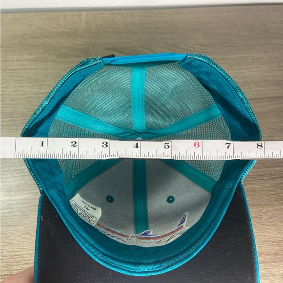 Patagonia Fitz Roy Trout Logo Trucker Hat Mens Snapback Mesh Cap Teal Adjustable - Picture 11 of 16